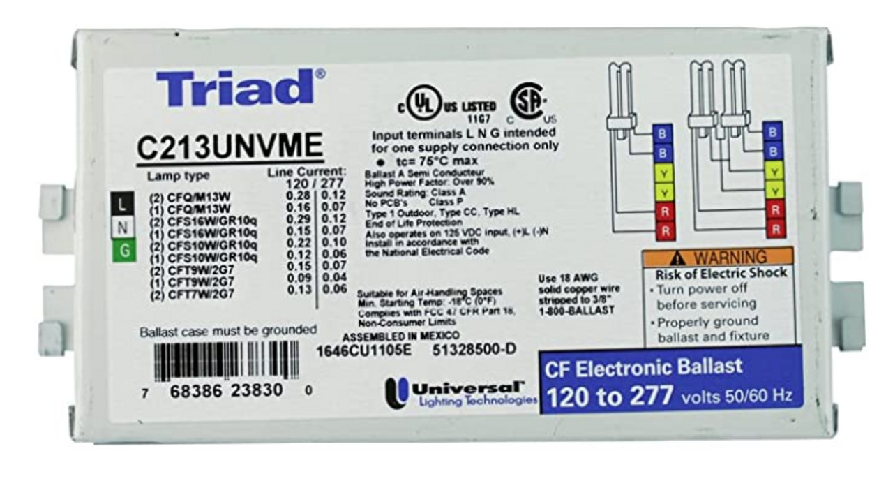 Universal C213UNVME Compact Fluorescent Ballast - Image 2