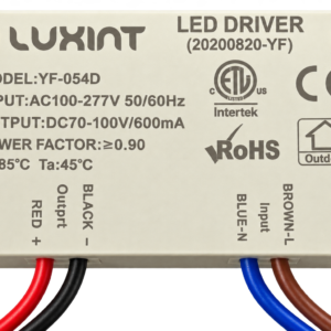 LUXINT YF-054D 600mA LED Driver – 70-100V DC, 100-277V AC, Constant Current