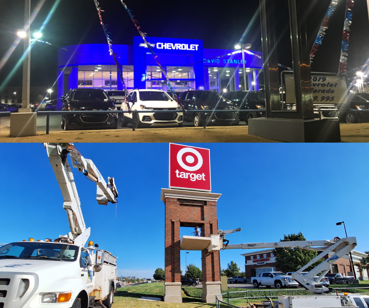 Commercial signage and lighting project