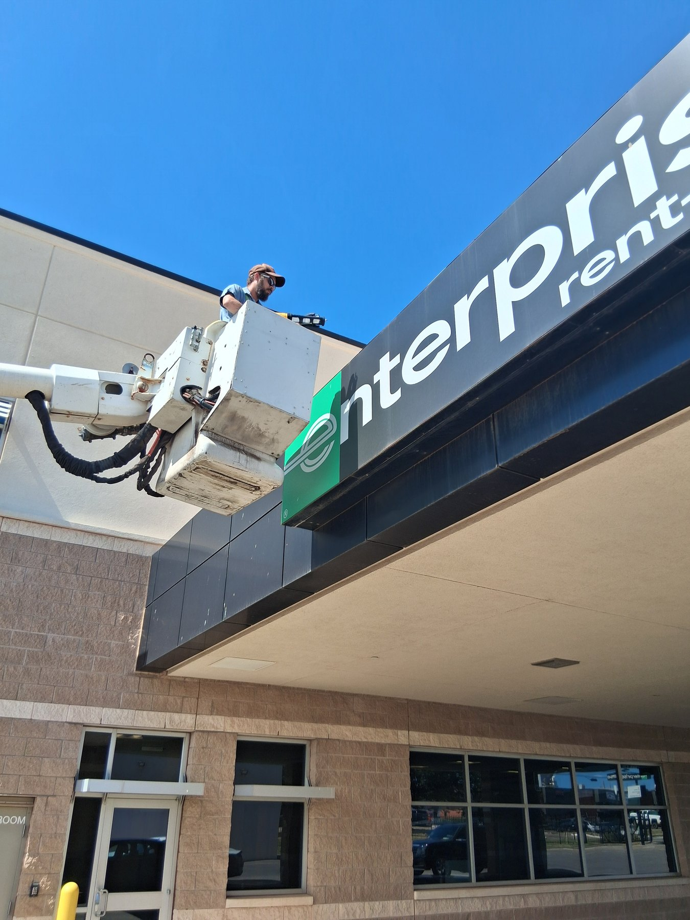 Commercial sign installation